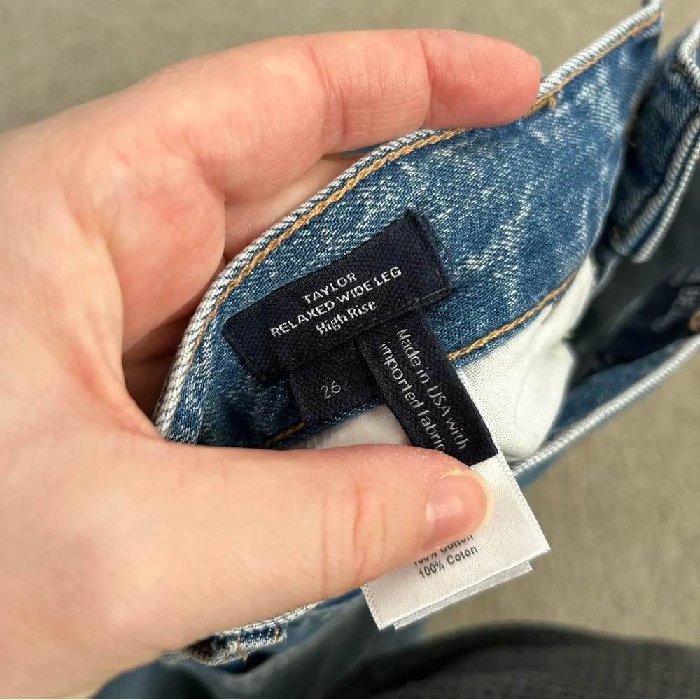 Veronica Beard Taylor Relaxed Wide Leg High Rise Denim Jeans Size 26 - Picture 9 of 11